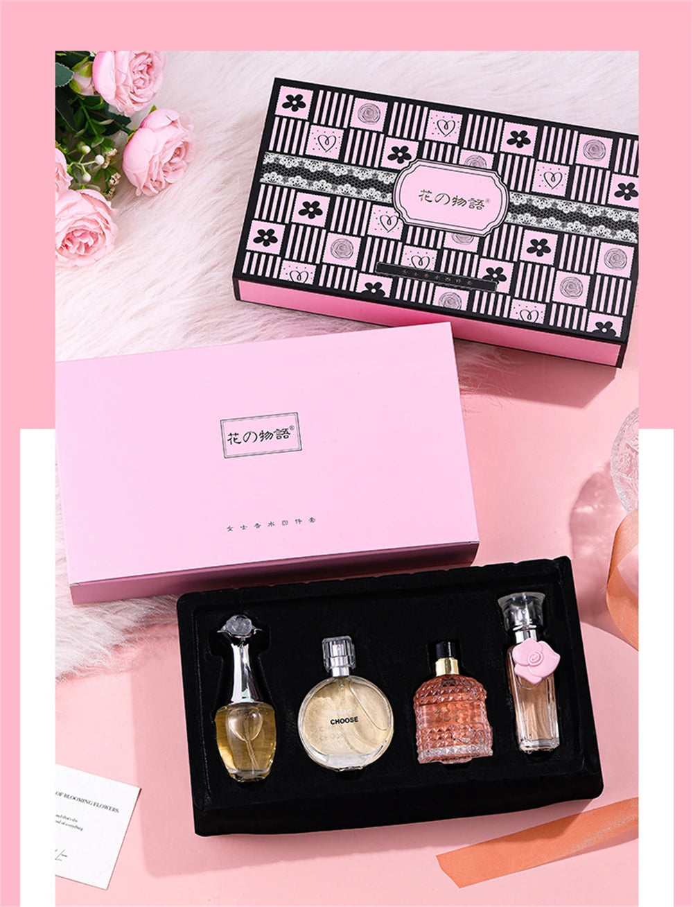 Brand Gift Box 4Pcs Set Perfume Women Parfum Femme 100ml Fresh Natural Floral Scent Spray Feminino Perfumes De Mujer Originales