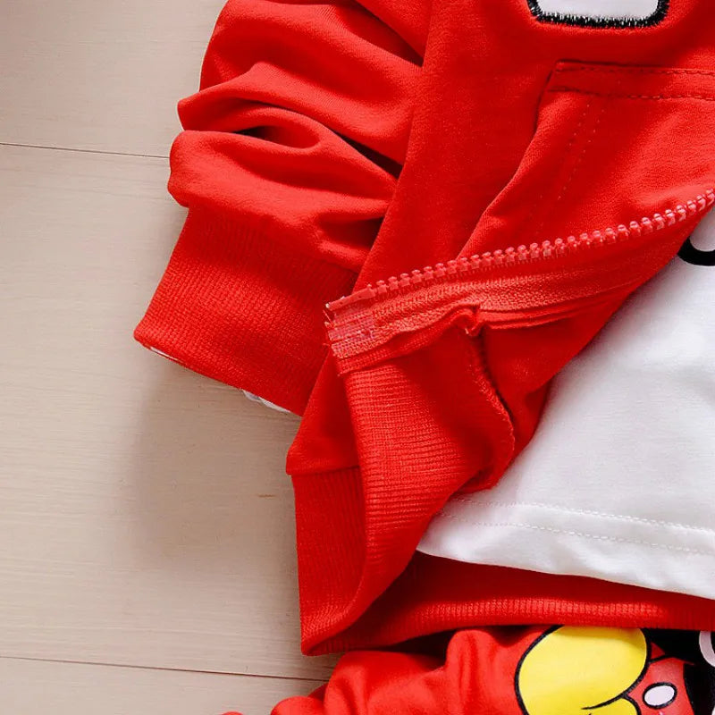 Spring Autumn  Products Boys Clothes Set Cute Cotton Hooded Coat T-shirt Pants 3PCS Set Casual Kids Sportswear baby girl clothes