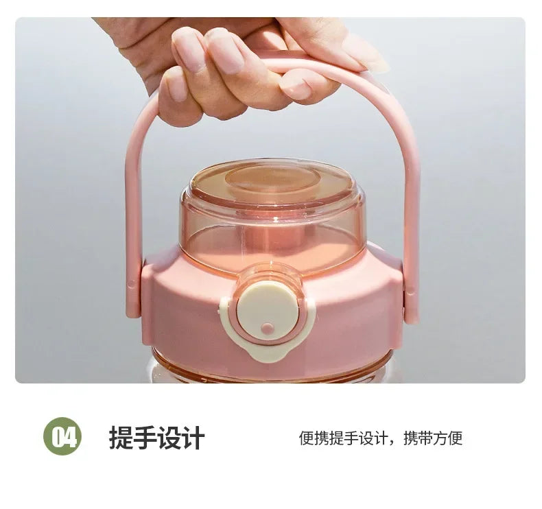 Minnie Mouse Cute Water Bottle with Straw Large Capacity Outdoor Sports Running Jug Letter Anime Plastic Portable Water Cup Gift
