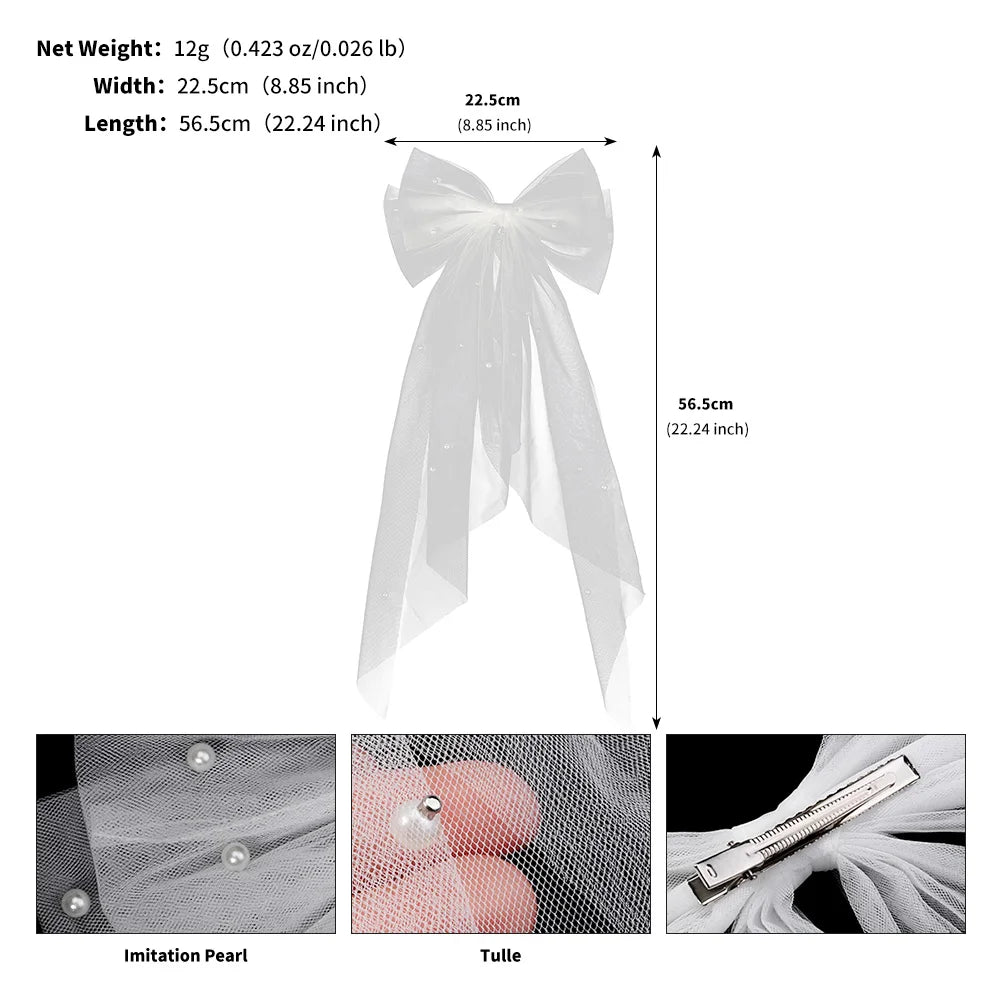 Double Layer Mesh Tulle Solid Color Women Short Wedding Veil with Clip Ribbon Edge Center Cascade Bride Headpiece Party