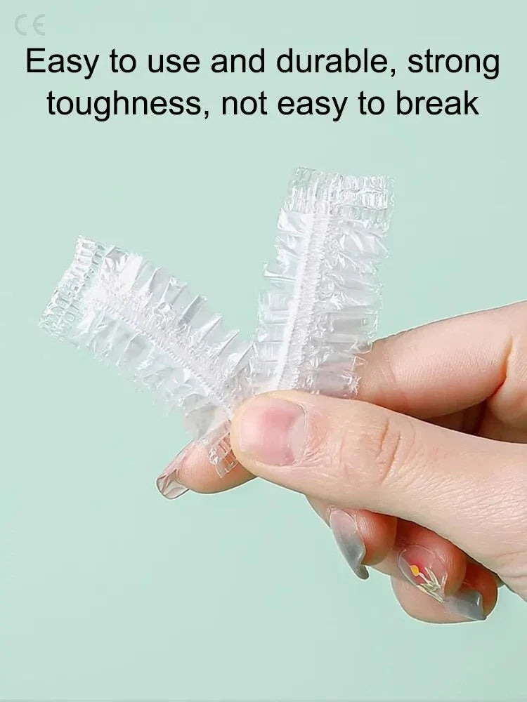 Disposable Hair Earmuff Dye Transparent Elastic Shower Hair Dye Protection Tool Shield Waterproof Earpack Plastic Wrap