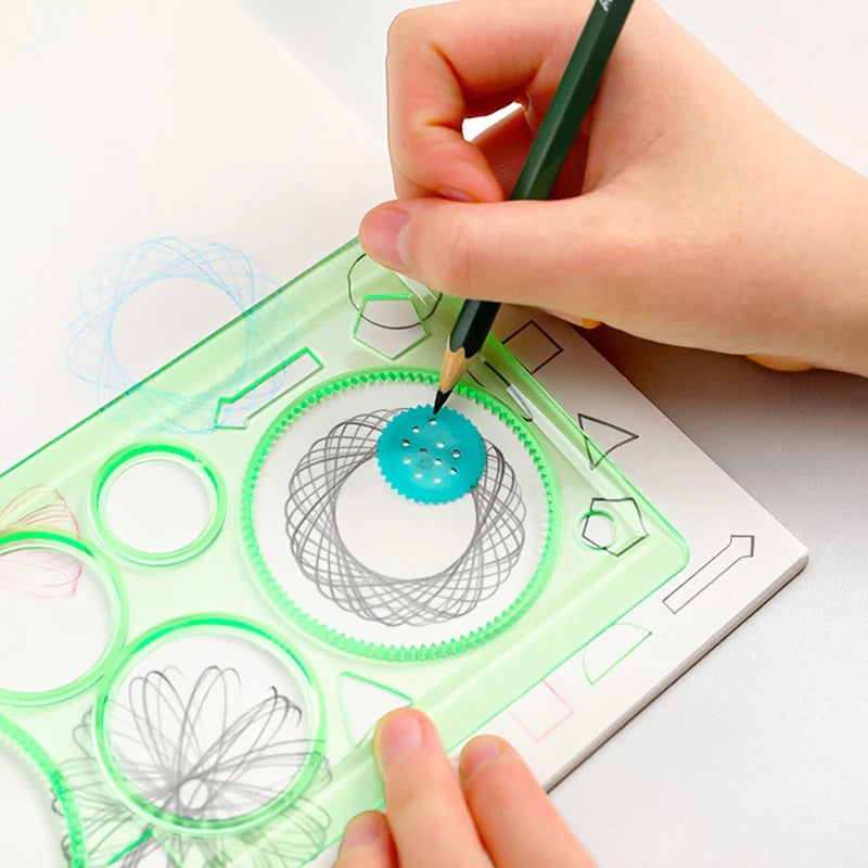 Multi Shaped Painting Ruler Spirograph Magic Drawing Template Oval Geometric Curve Pattern Multifunctional Stationery Gifts ZYF