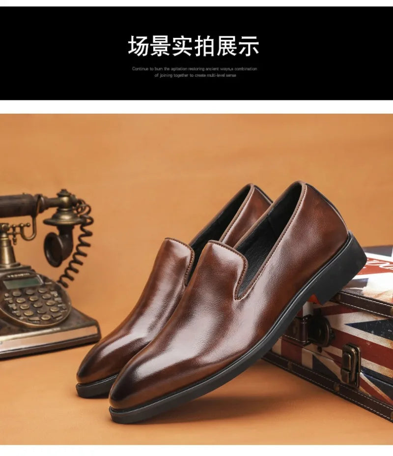 Men Shoes Classics Red Sole Leather Shoes Italian Brand Casual Shoe British Business Formal Dress Shoes Men's Loafers Big Size48