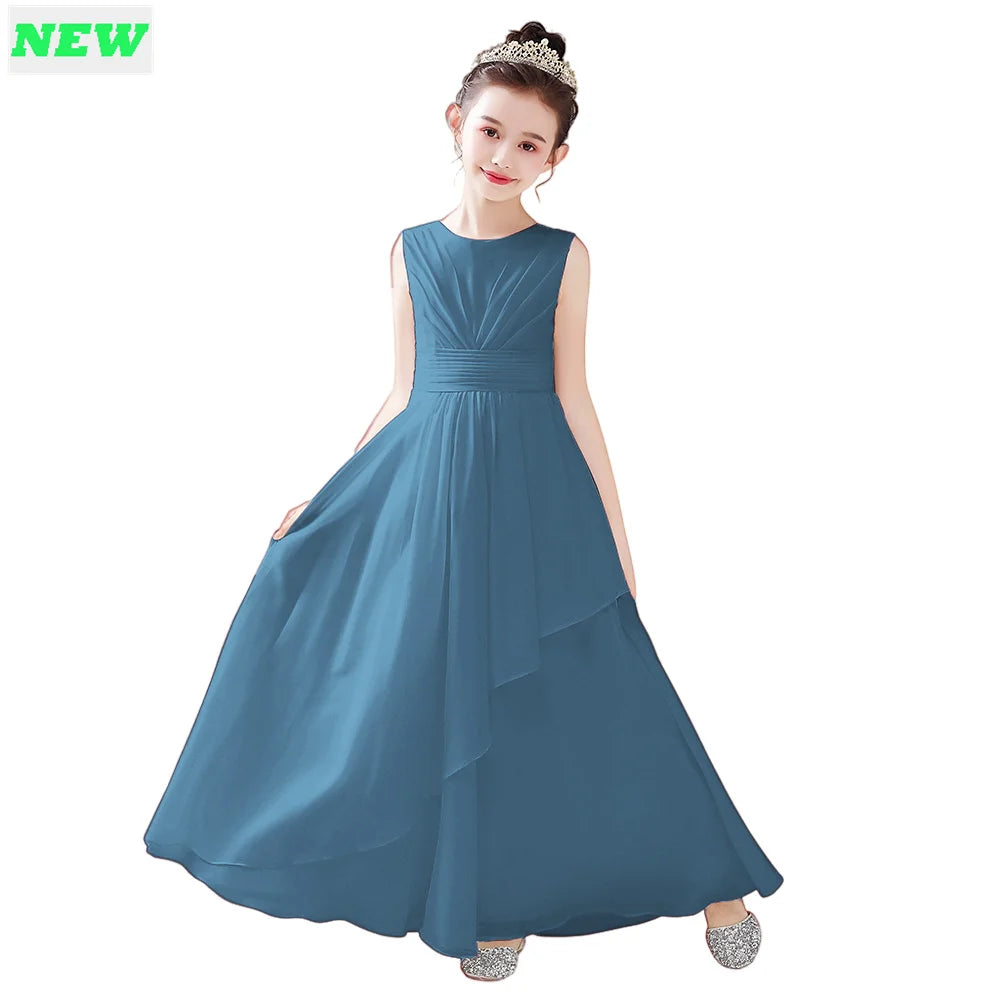 Dideyttawl Customized Chiffon Flower Girl Dress For Wedding Party First Communion 2025 Little Bride Gowns Junior Bridesmaid