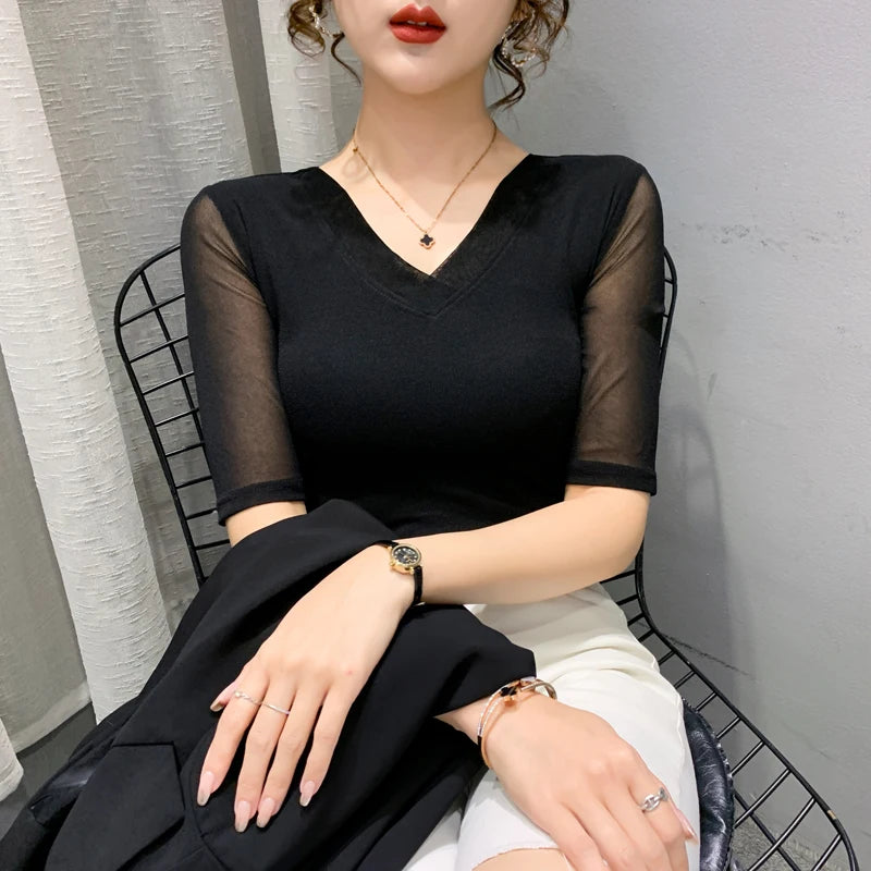 Women's Slim Fit V-Ne T-irt Me Inner Wear Top Spring Autumn Season Faionable Base irt Breathable Wear Resistant