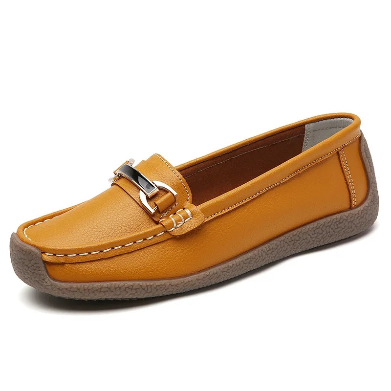 New Summer Sandals For Women100% Genuine Leather Single Shoes, Large-Sized Fashionable Casual Women'S Shoes, Loafers Flat Shoes