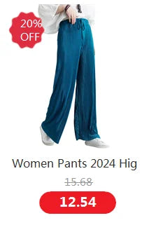 Fashion casual pantalones aesthetic plus size Women Trousers Spring Satin Imitation Silk Soft long Pants  pants y2k