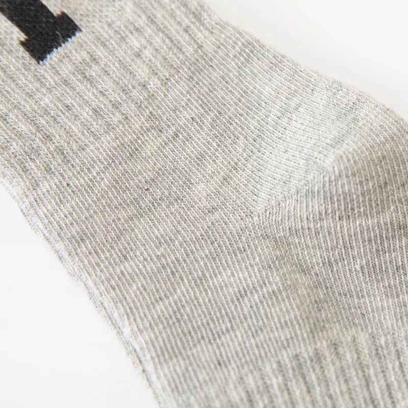 Korean Fashion Letter Socks Children Knit Cotton Middle Tube Socks Boys Girls School Casual Sports Socks 1-8years Old