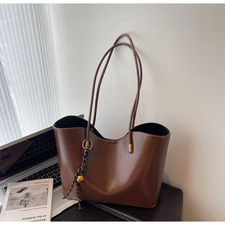 2025 Fashion Tote Bags for Women Versatile Commuting Women's Handbags PU Hasp Large Capacity Shoulder Bags High Quality