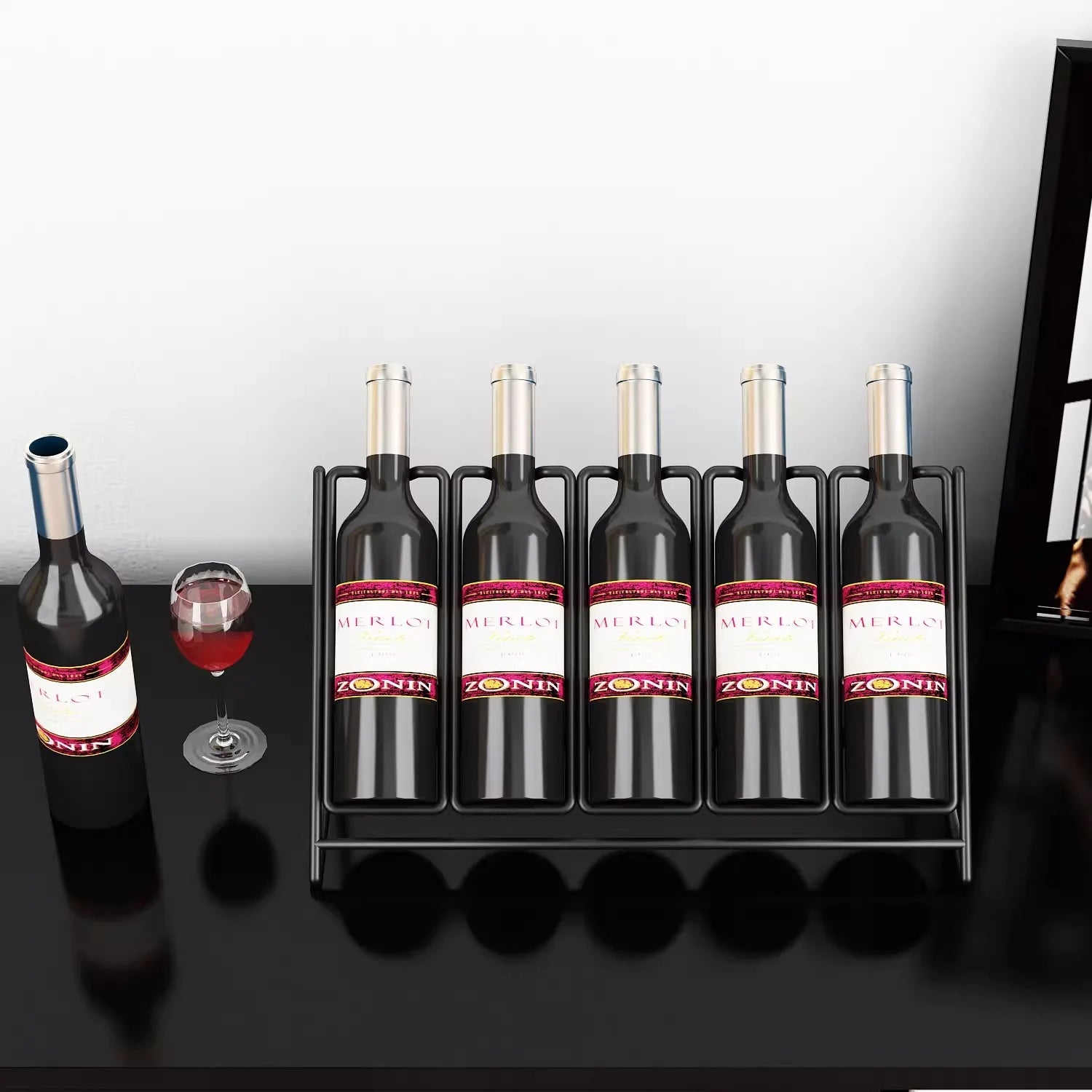 Light Luxury Creative Wine Rack,Home Wine Cabinet Decoration,Tilted Antirust Iron Wine Display Rack Glass Bottle Holders