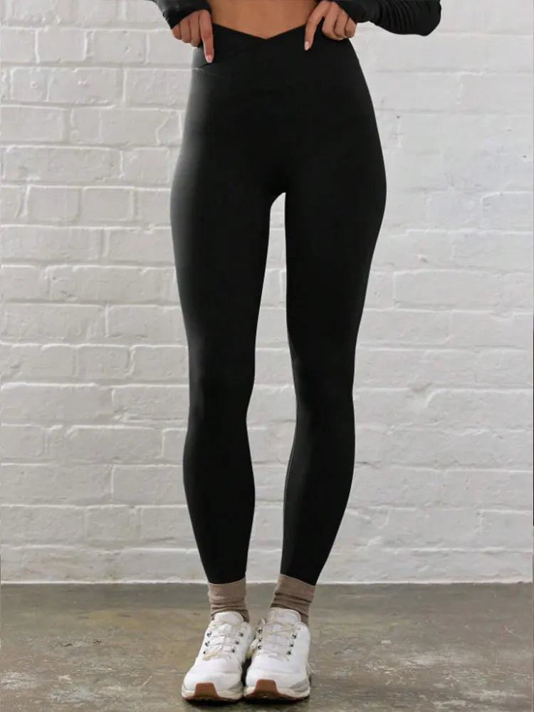 Cross High Waisted Yoga Leggings Spring And Summer Light And Soft Sports Pants High Elastic Sports Tights Suitable For Pilates