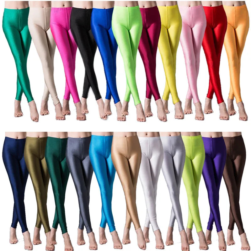 High Elastic Skinny Leggings Pencil Pants Slim Plus Size Trousers Shiny Yoga Pant For Female Sexy Skin Friendly Tight Legging