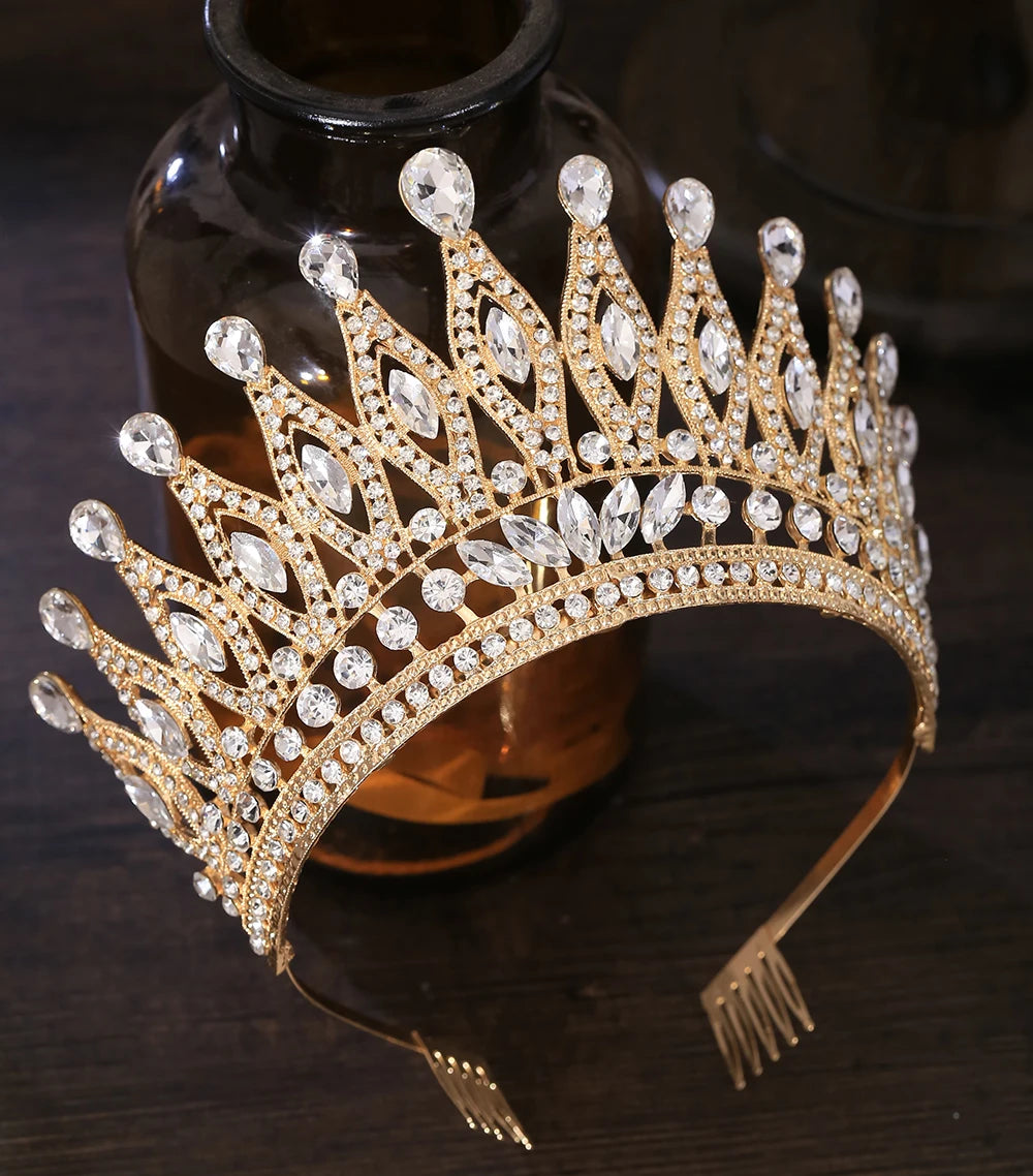 Tiara Crown for Women Girls, Wedding Tiara for Bride, Princess Hair Accessories for Birthday Prom Party Quinceanera