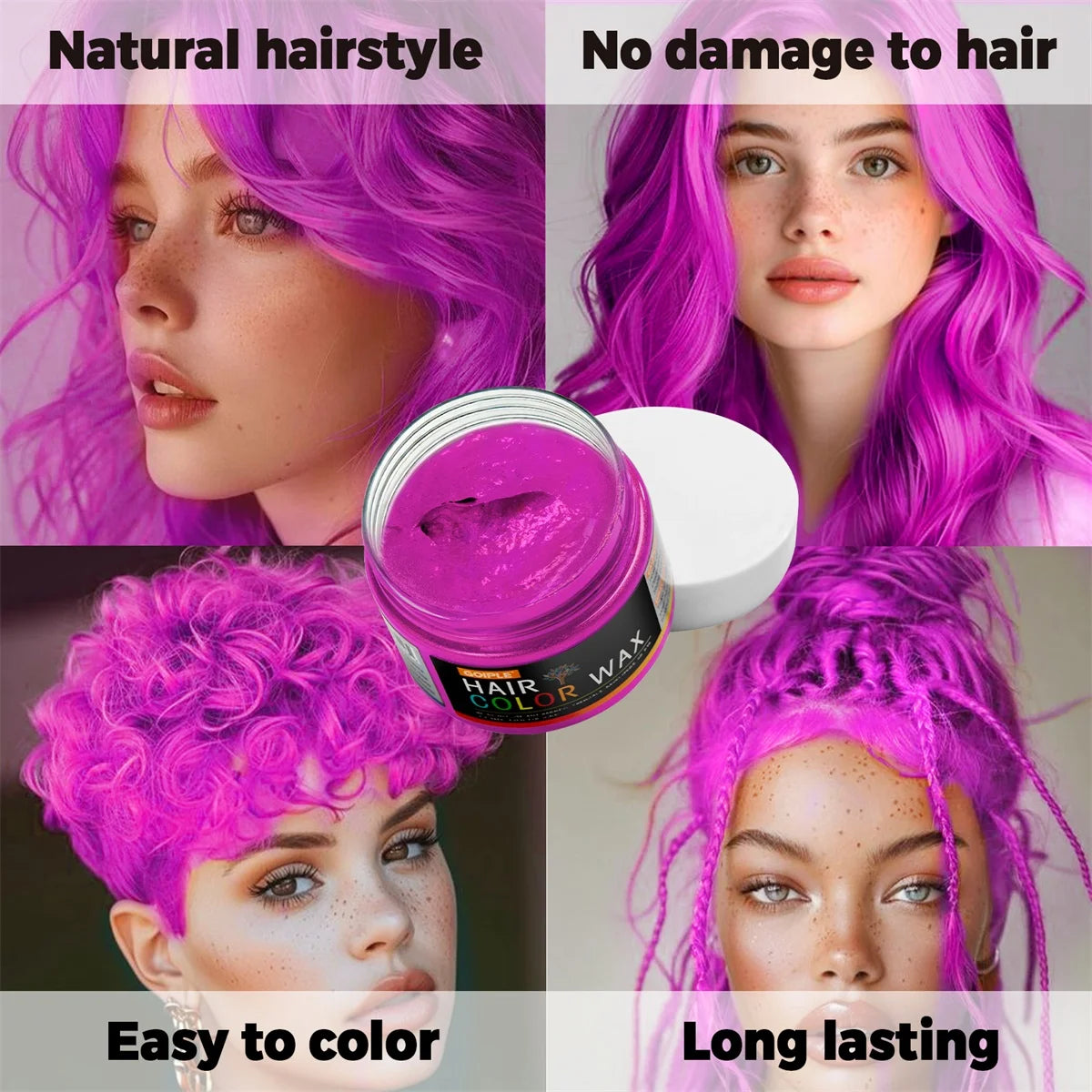 Valentine's Day DIY Hair Dyed Mud Hair Colour Wax Easy To Wash Coloring Cream One-time Hairs Beard and Eyebrows Colour Products