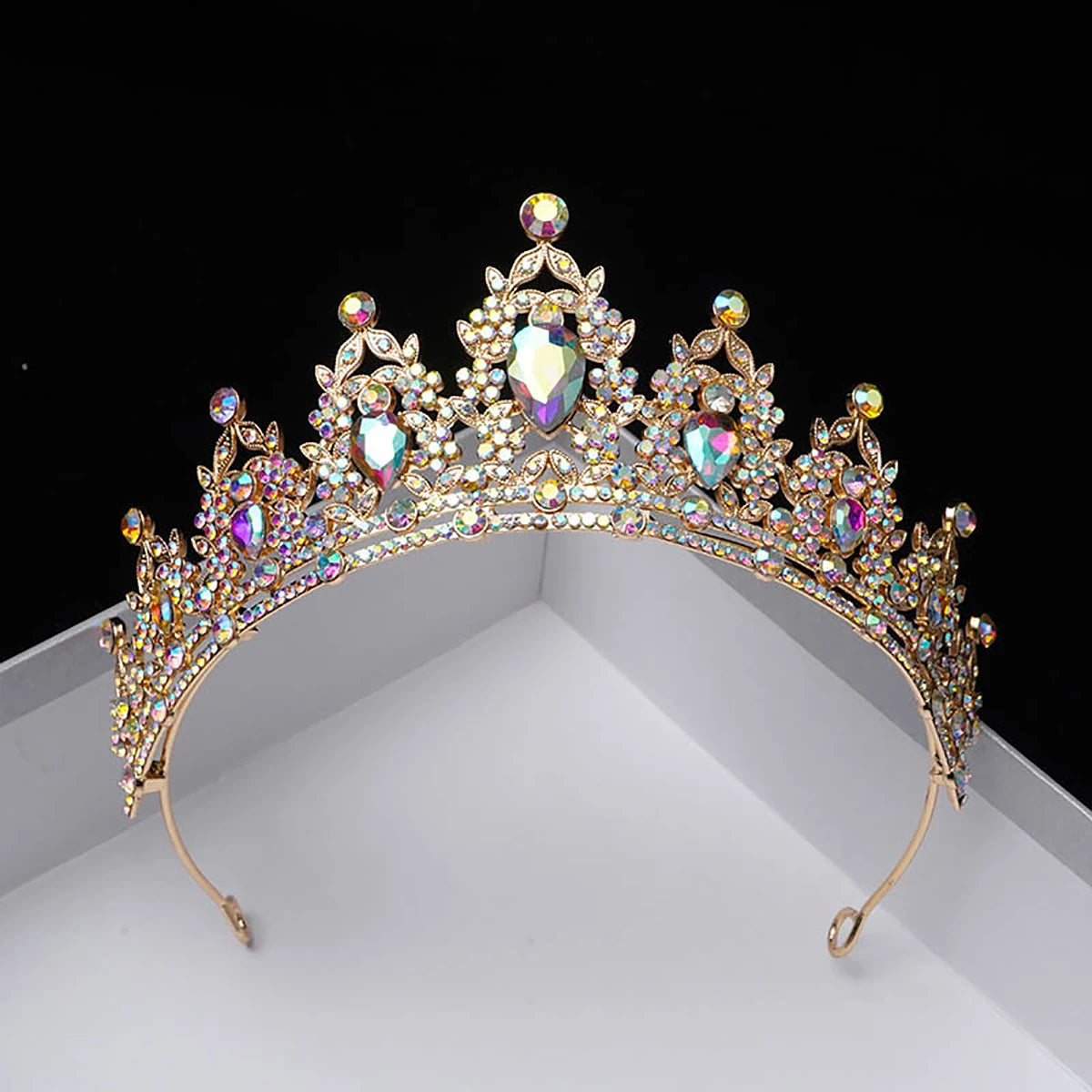 Wedding Hair Tiara Crystal Bridal Tiara Crown Silver Color Diadem Veil Tiaras Wedding Hair Accessories Headpieces Head Jewelry