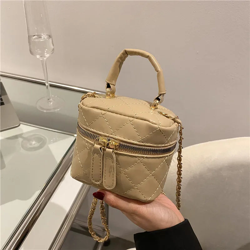 Trendy  Buet Handbag Women's Crossbody Versatile High-End Feel PU Leather Soft Surface Zipper Closure Casual Sle