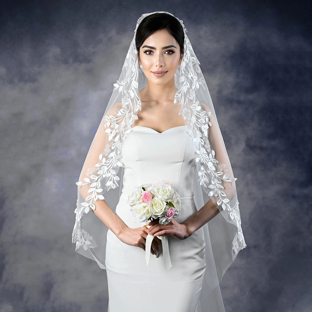 Wedding Bridal Veil Long 1 Layer Veil with Comb Elegant Wedding Accessories Velos De Novia voile de mariee VP115