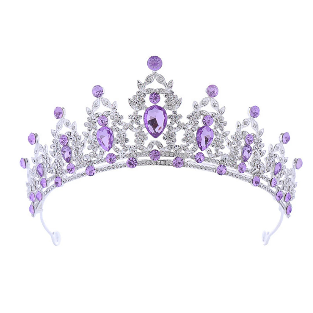 Wedding Hair Tiara Crystal Bridal Tiara Crown Silver Color Diadem Veil Tiaras Wedding Hair Accessories Headpieces Head Jewelry