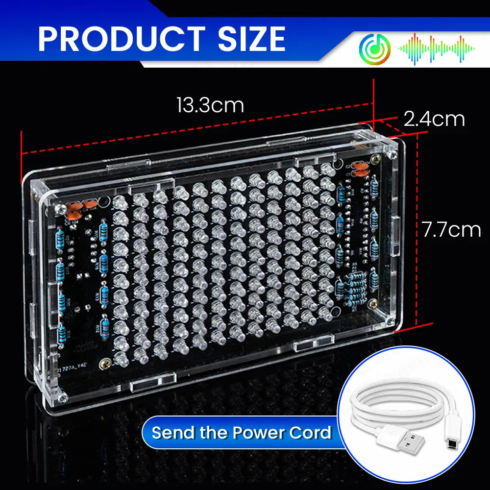 DIY Sound Control LED Music Electronic Kits Audio Frequency Display PCB Soldering Project Practice Solder Diy Electronic Kit