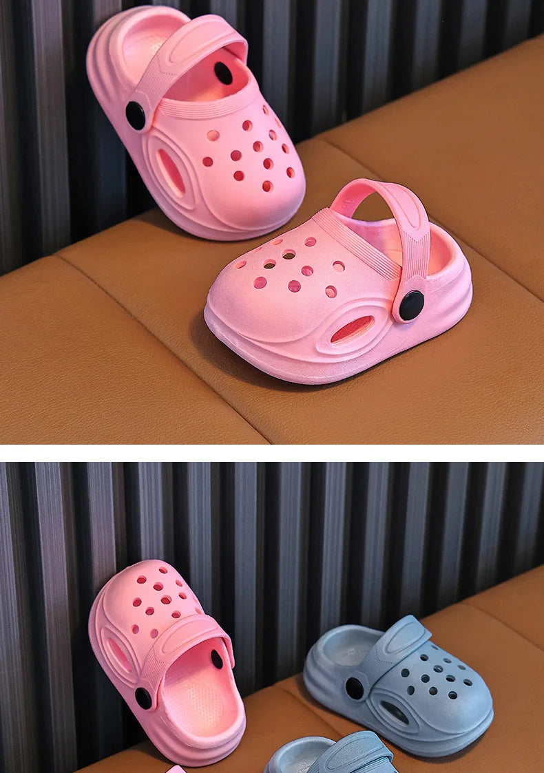 2026 Kids Sandals Hole Children's Shoes Slippers Soft Anti-Skid Simple DIY Design Hole Baby Shoes Sandy Beach For Boys Girls