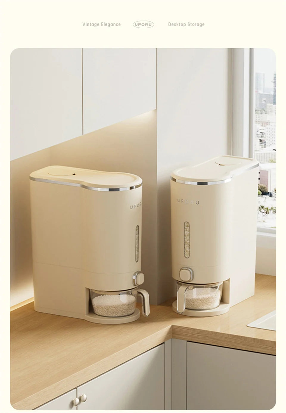 Sealed Rice Bucket Sealed Moisture Proof Rice Dispenser With Cup Grain Powder Boxes Storage Food Cereal Container