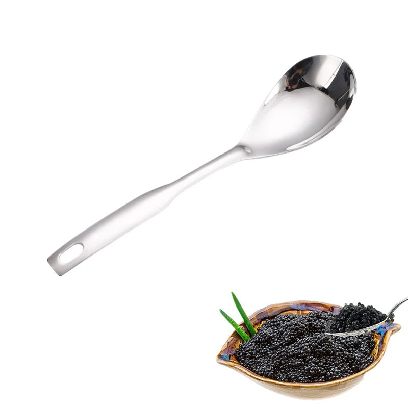 1PCS Stainless Steel Kitchen Spoon With Holes Cuisine Caviar Builder Roe Sauce Strainer Spoon Durable Kitchen Cooking Gadgets