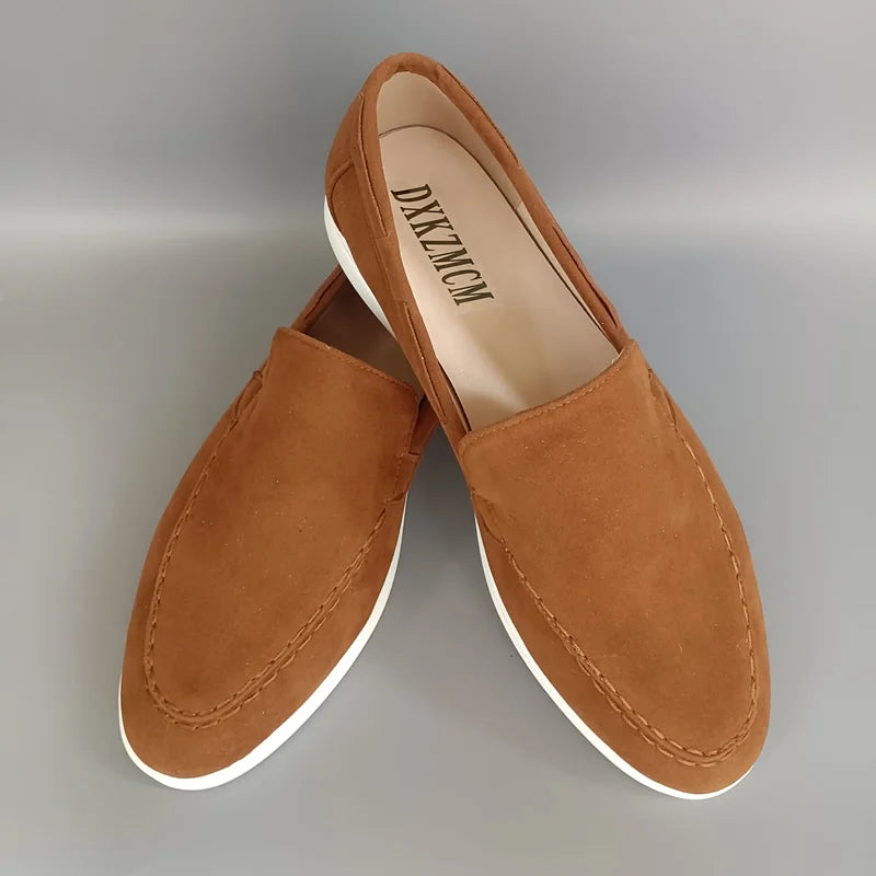 Male 2025 Classic Brand Suede Leather Loafers Men Casual Shoes Luxury Mens Breathable Slip on Driving Shoes Moccasins