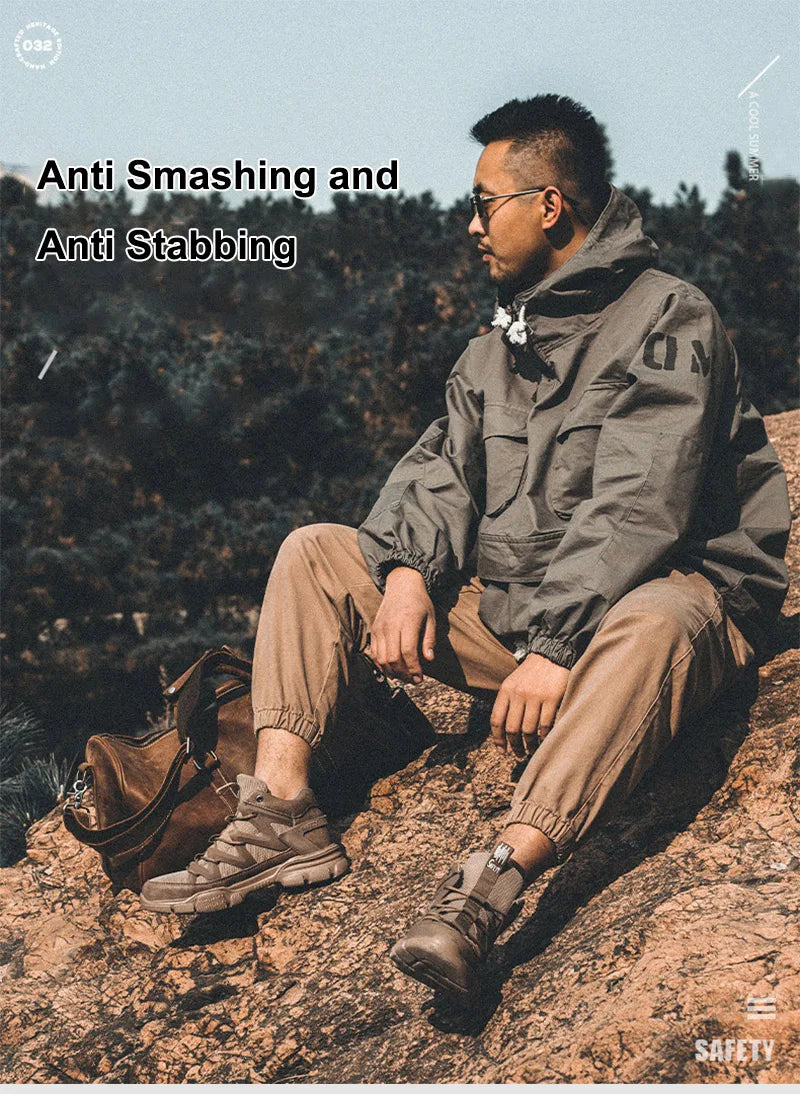 Safety Shoes Universal Breathable Outdoor Work Boots Steel Toe Anti-smash Puncture Proof Working Protective Sneakers for Men