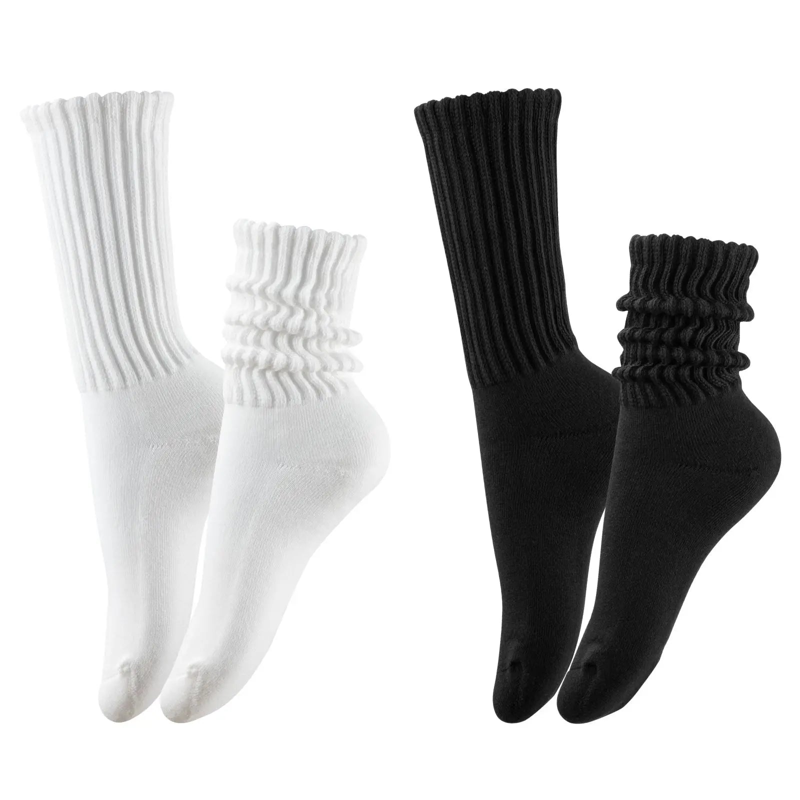 RMSWEETYIL Slouch Scrunch Stacked Socks for Women 80s 90s Slouch Cotton Thick Chunky Loose High Tube Boot Socks