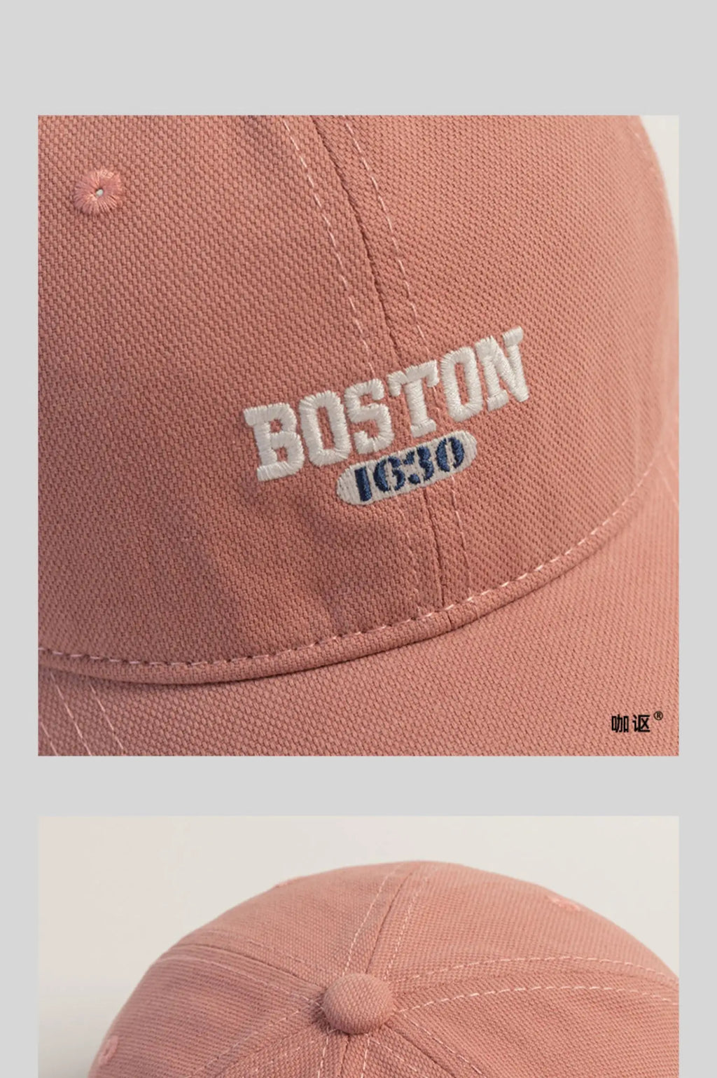 Hat Female Pink Ins Embroidered Peaked Cap Korean Style Versatile Curved Brim Trendy Men's Baseball Cap Spring and Autumn