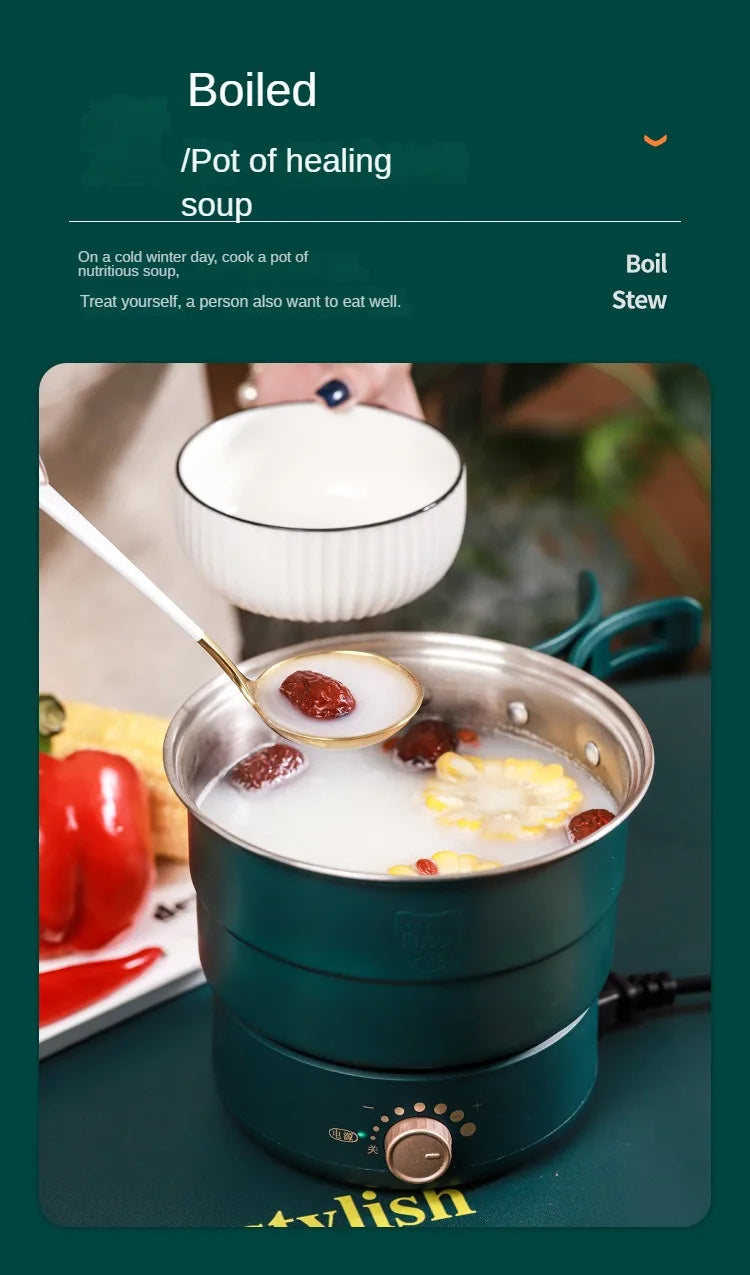 Electric Hot Pot Cooker Baby Porridge Multicooker Stew Heating Eggs Soup Pan Noodles Steamer Rice Cookers Cooking Pot EU Plug