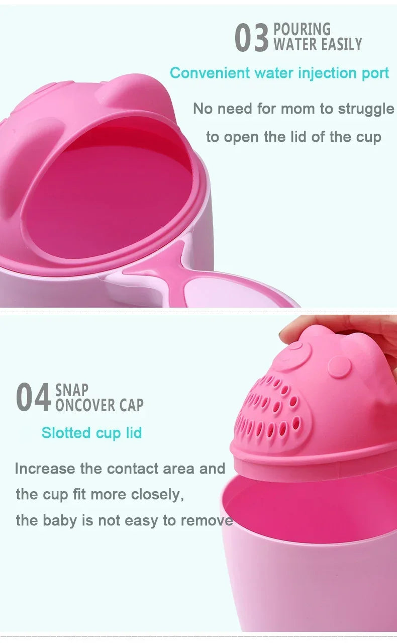 Baby Shower Spoons Child Washing Hair Cup Kids Bath Tool Cartoon Baby Bath Caps Children Bathing Bailer Toddle Shampoo Cup