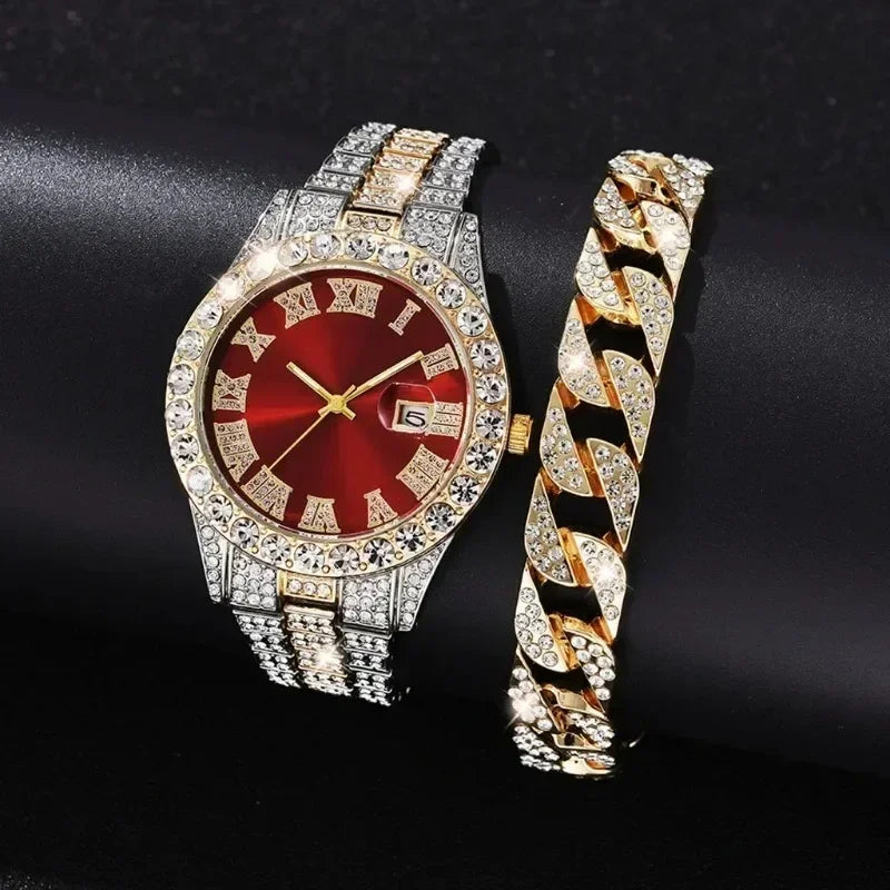Fashion Full Iced Out Watch for Men Multiple Colors Hip Hop Mens Watch Fashion Cool Bling Diamond Luxury Mens Watches Clock