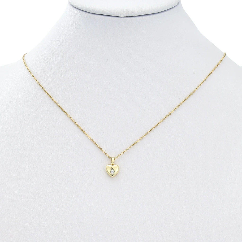 Women's Heart Shaped Necklace Stainless Steel Collarbone Chain Simple Versatile Jewelry Accessory Valentine's Day Gift Idea