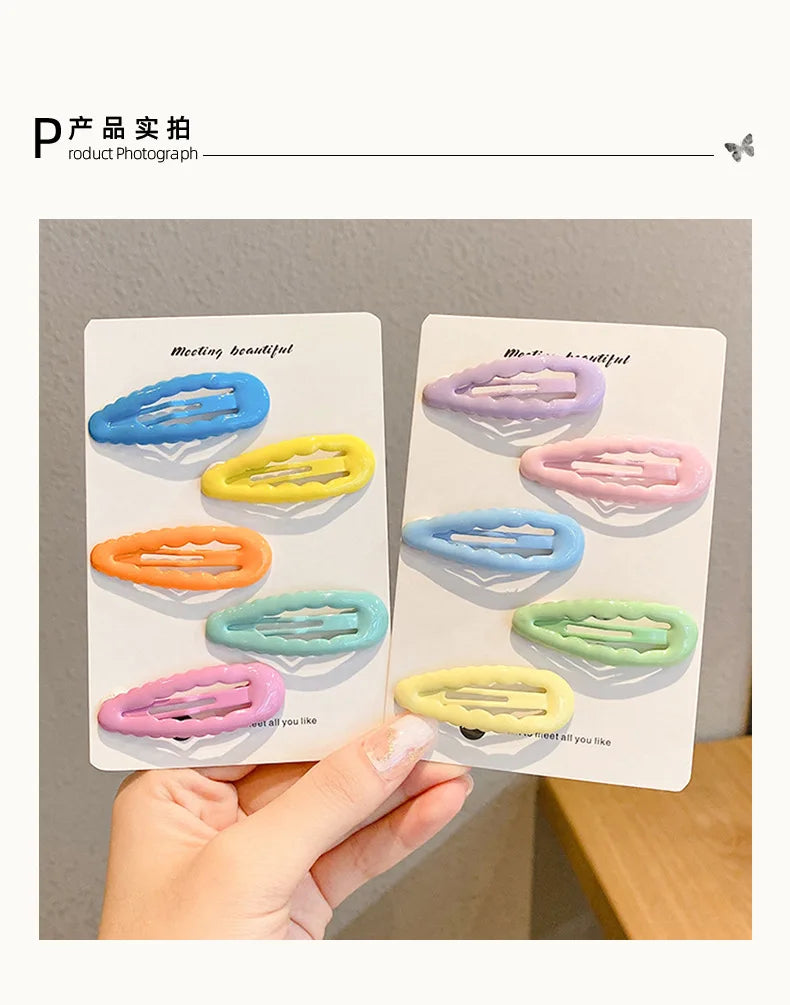 Korean Wave Candy Color Hair Pin Kawaii Simple Basic Hair Clips for Children Headwear Headdress Girls Kids Hair Accessories