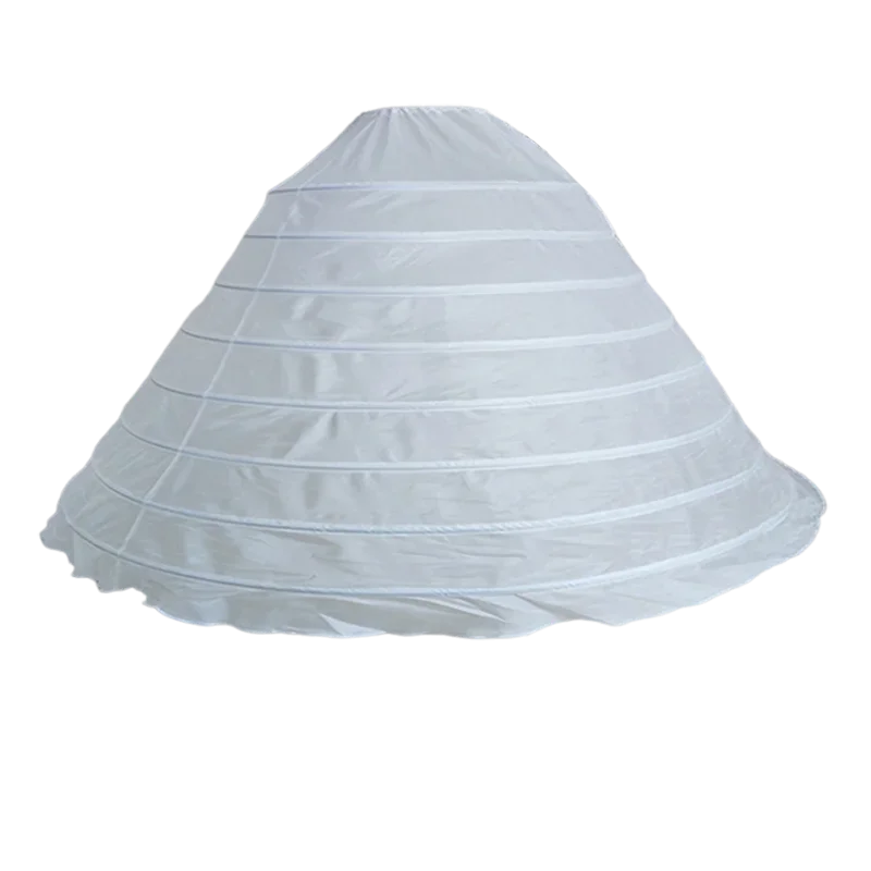 White 8 Hoops Super Puffy Petticoats Half Slip Skirt Floor Length Ballgown Underskirt for Wedding  Quinceanera Dress