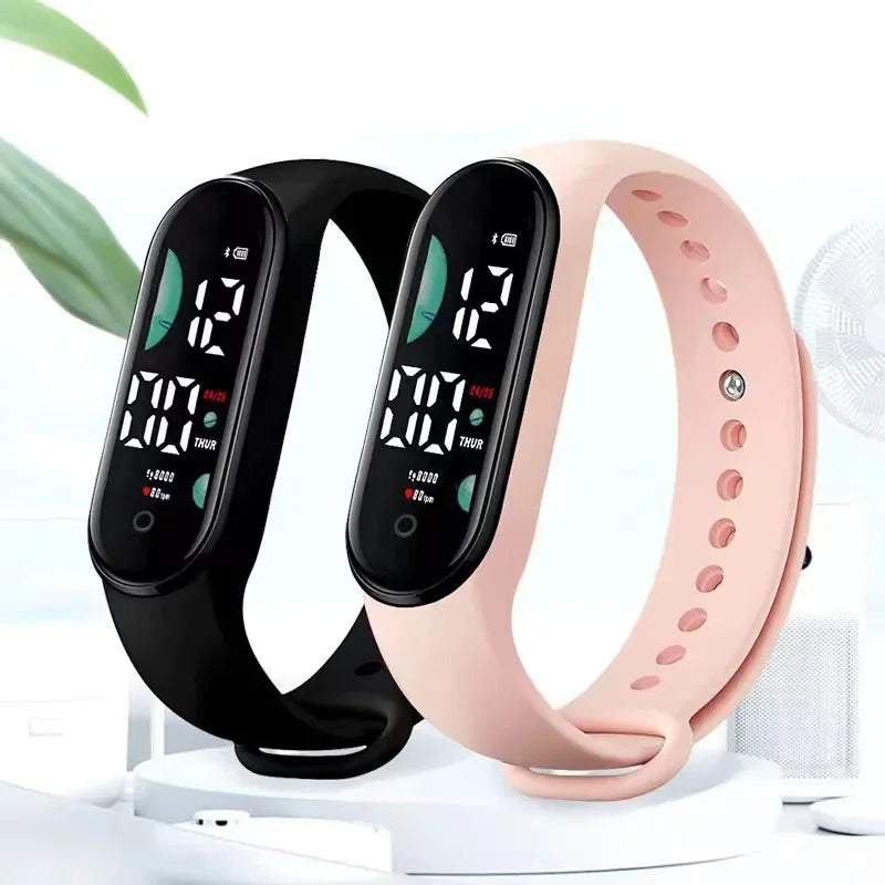 Fashion Sports Watch Electronic LED Digital Wristwatch for Women Casual Simple Silicone Touch Waterproof Bracelet Clock