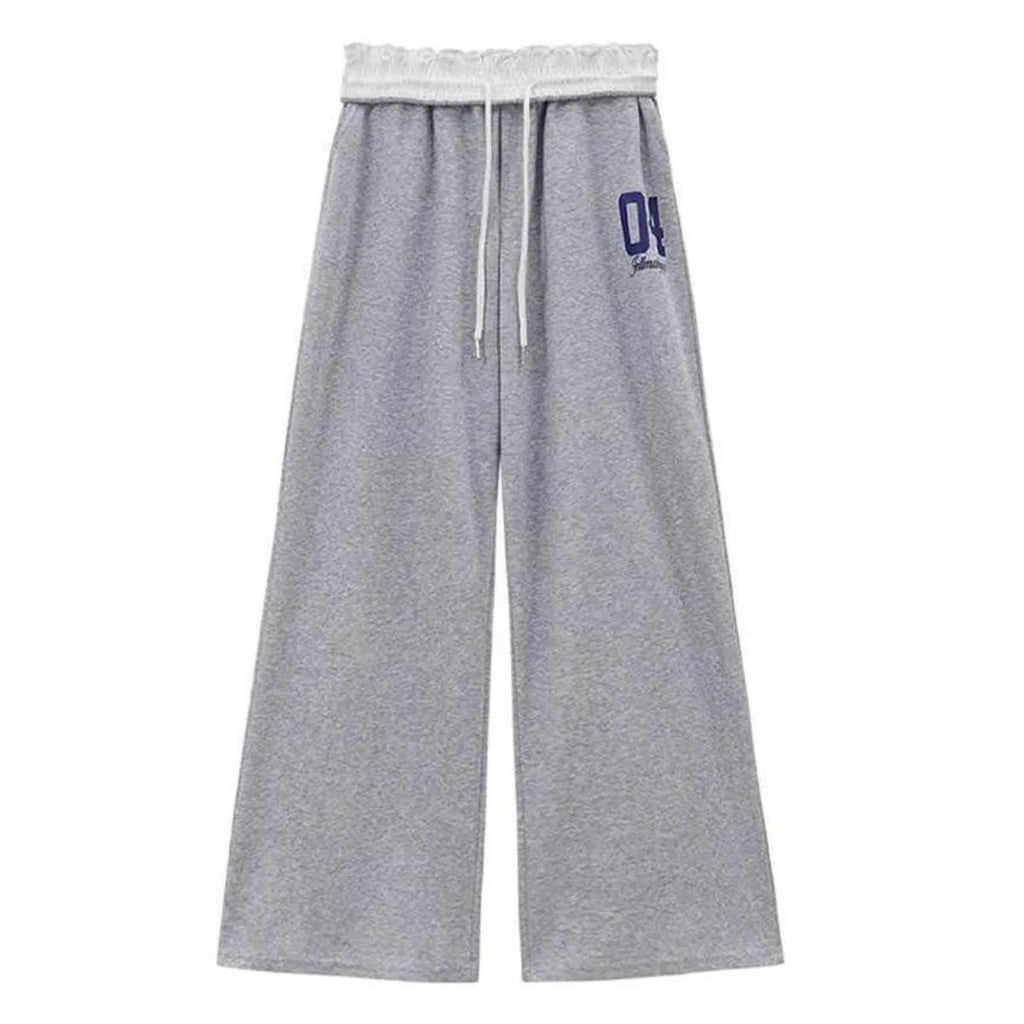 Fashion Retro Sports Dark Pants Charm Women in Spring and Summer Vitality High Waisted Casual Pants Loose Pants Streetwear