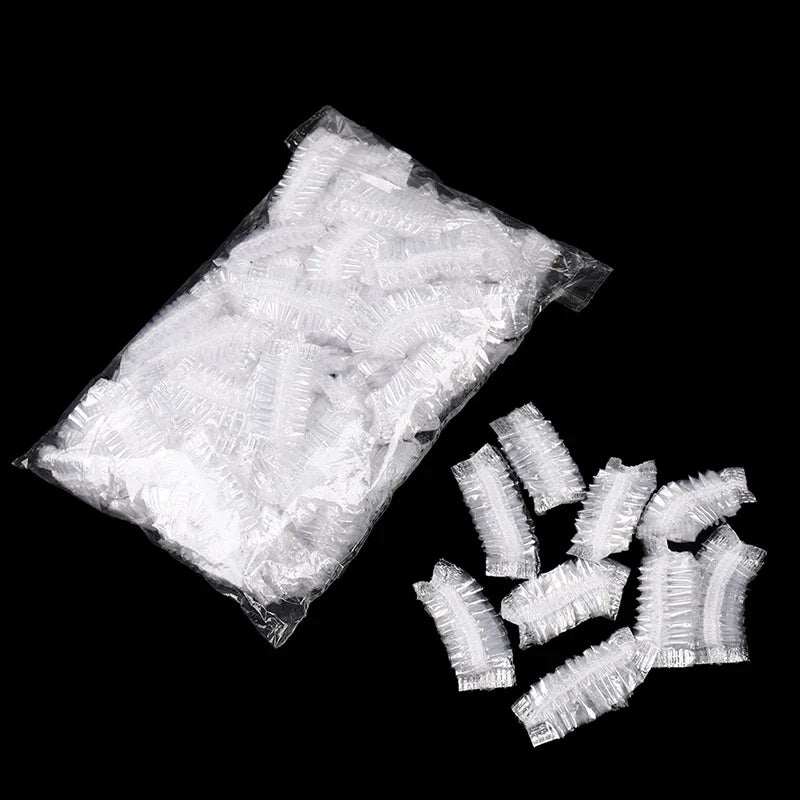 100Pcs Disposable Waterproof Ear Cover Transparent Bath Shower Hair Salon Earmuffs Coloring Protector Caps