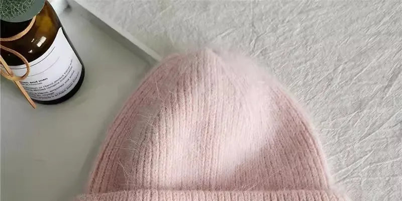 Women's Winter Hats Fashion Warm Bean Hats Solid Color Adult Hats Cute Knitted Hats Baotou Hats Autumn/Winter