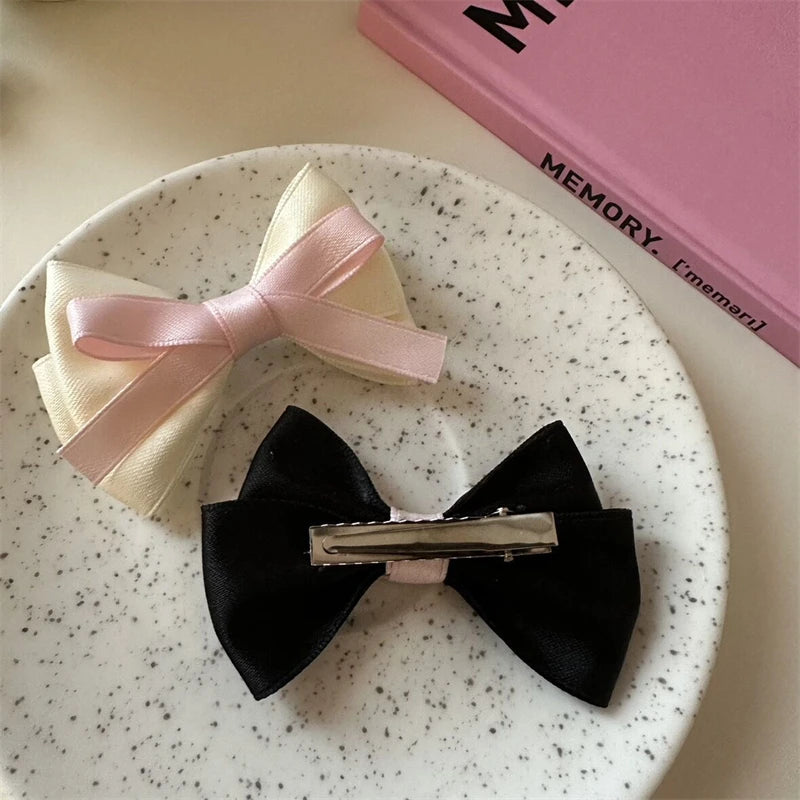 Korean Bow Headwear Sweet Girl Bowknot Princess Hair Clips Kids Bangs Clips Hair Accessories for Girl