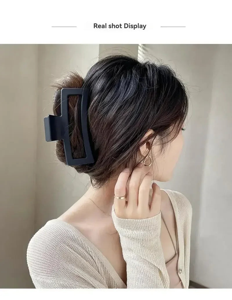 ‌4pcs Shark Jaw Hair Claw Clips | Extra-Large Non-Slip Hold for Thick Hair | Solid Color Hair Accessories Set, Ponytail Tools