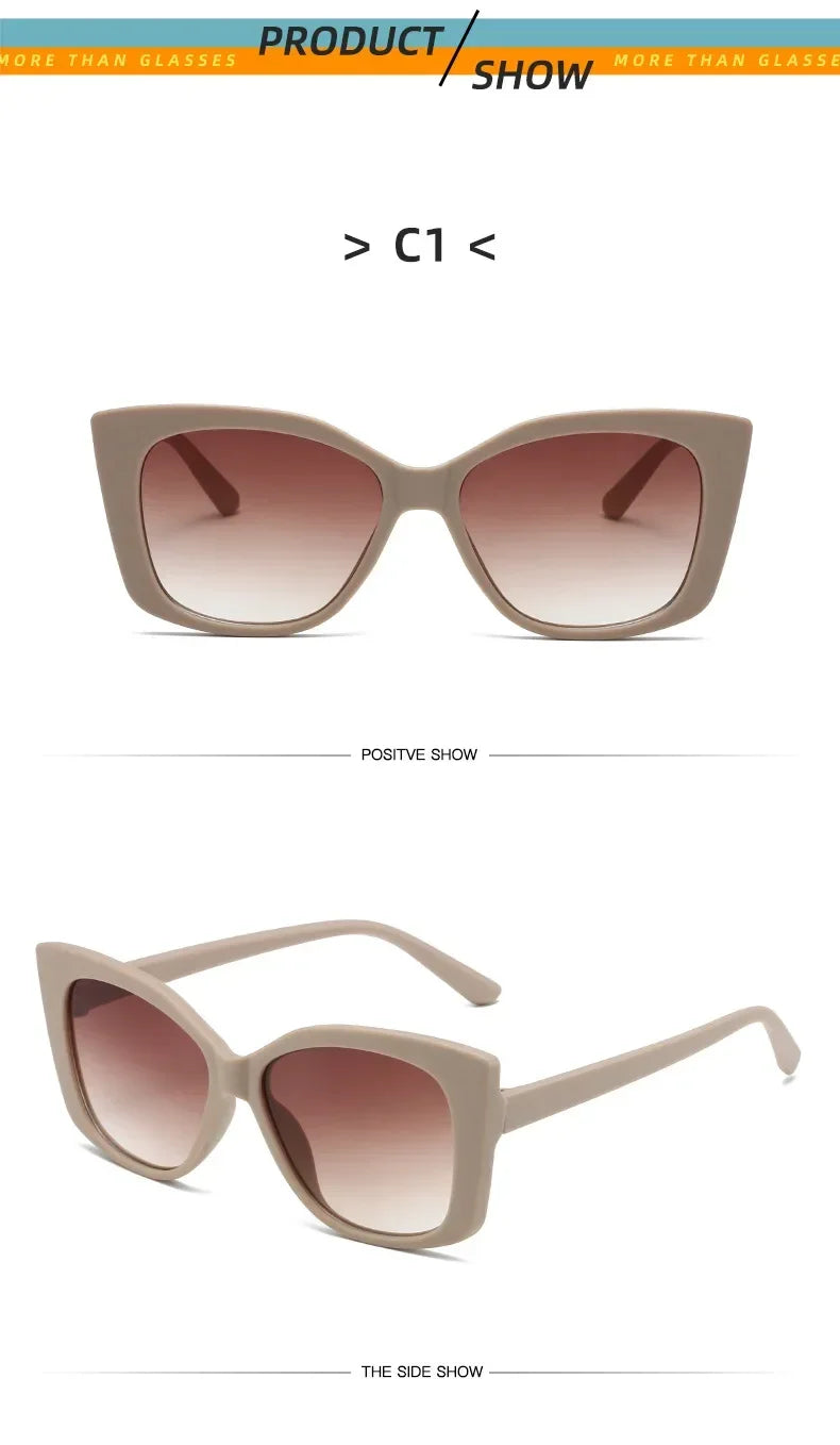 New Fashion Cat Eye Sunglasses Female Luxury Brand Designer Sun Glasses for Women Travelling Sun Shades Glasses High Definition