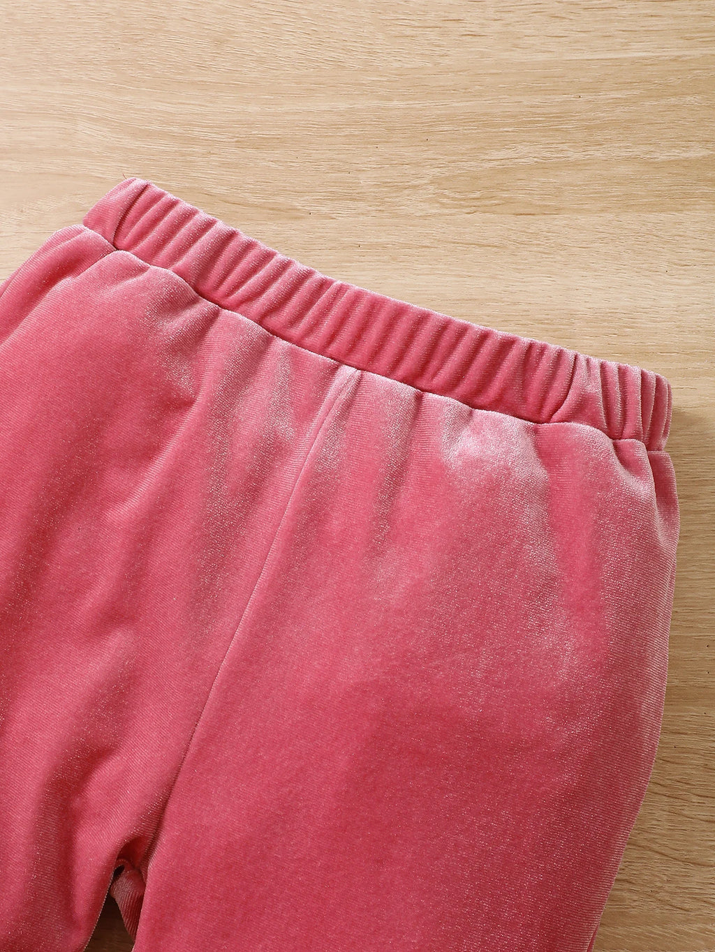 2PCS Clothing Set for Kids Girl 4-7 Years Heart-Shaped Pattern Long Sleeve Top+Velvet Flared Pants Autumn&Winter School Outfits