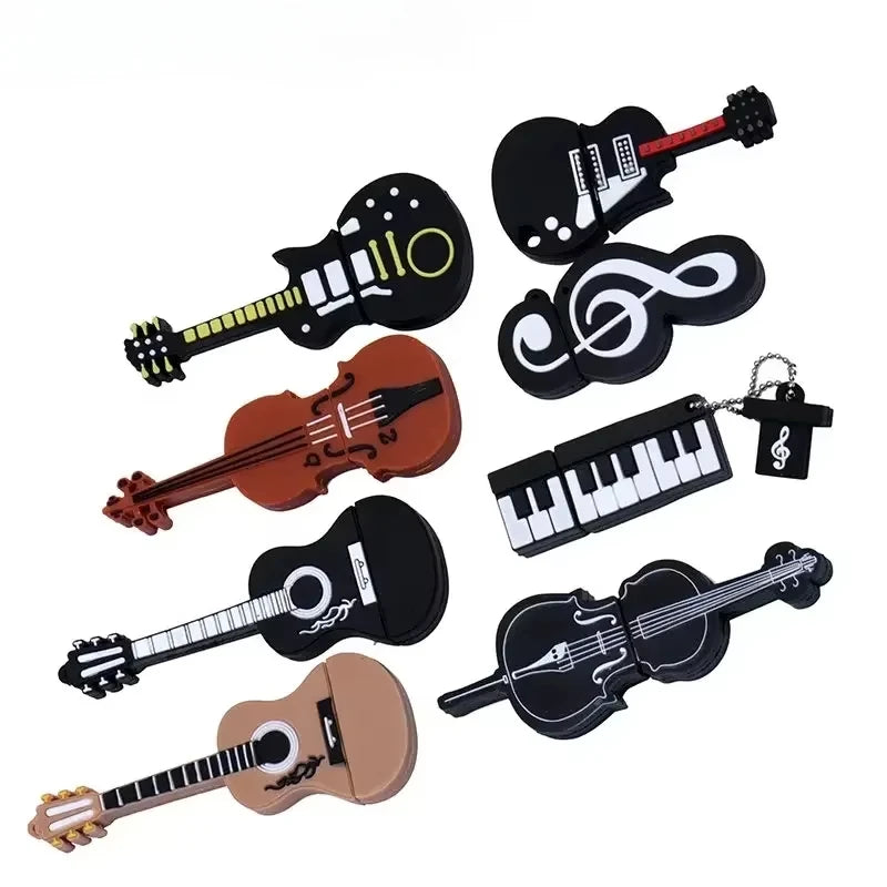 Cartoon Cle Usb Pendrive Guitar Piano Accordion USB Flash Drive  128GB 64GB 32GB 16GB 8GB 4GB USB 2.0 Memoria Stick Pen Drive
