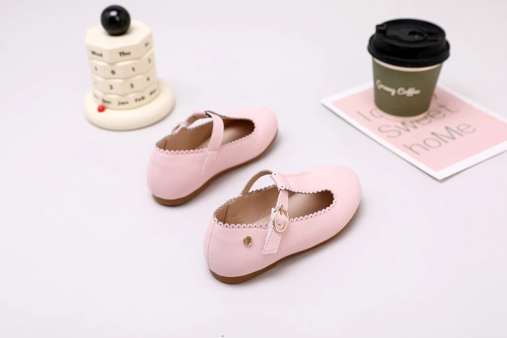 AS New Kids Shoes Children Beige Shoes Baby Boys Leather Shoes Toddler Princess Flats Girls Oxford Fashion Platform Mary Jane