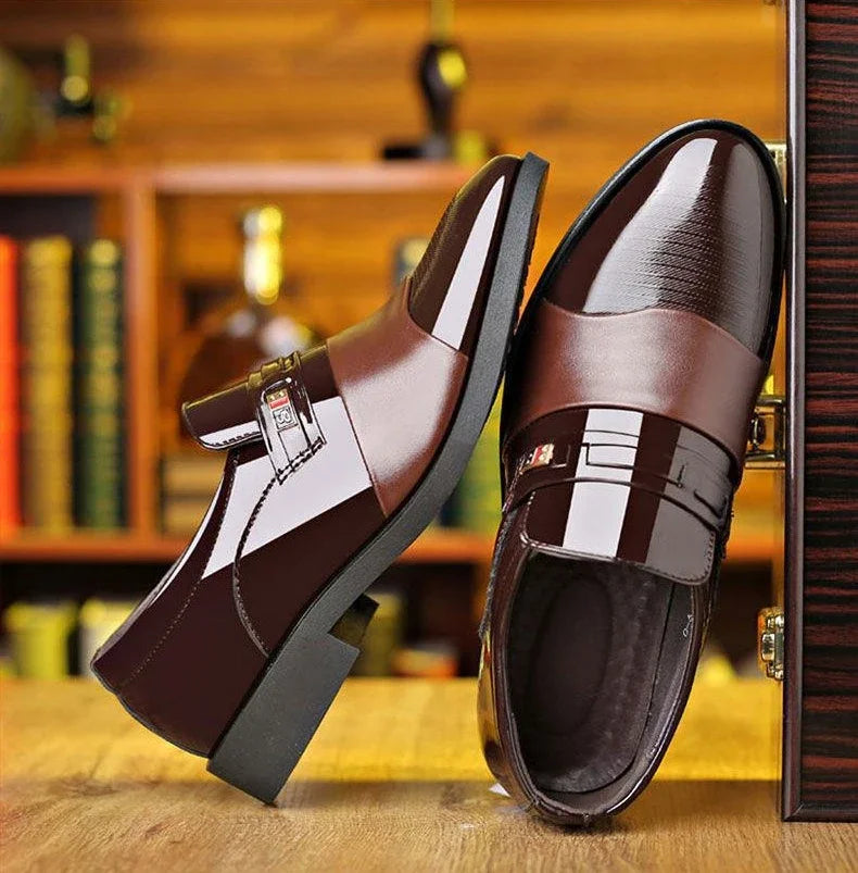 New men's formal leather Shoes Casual business non slip footwear Fashion minimalist work shoes Comfortable male flat Zapatillas