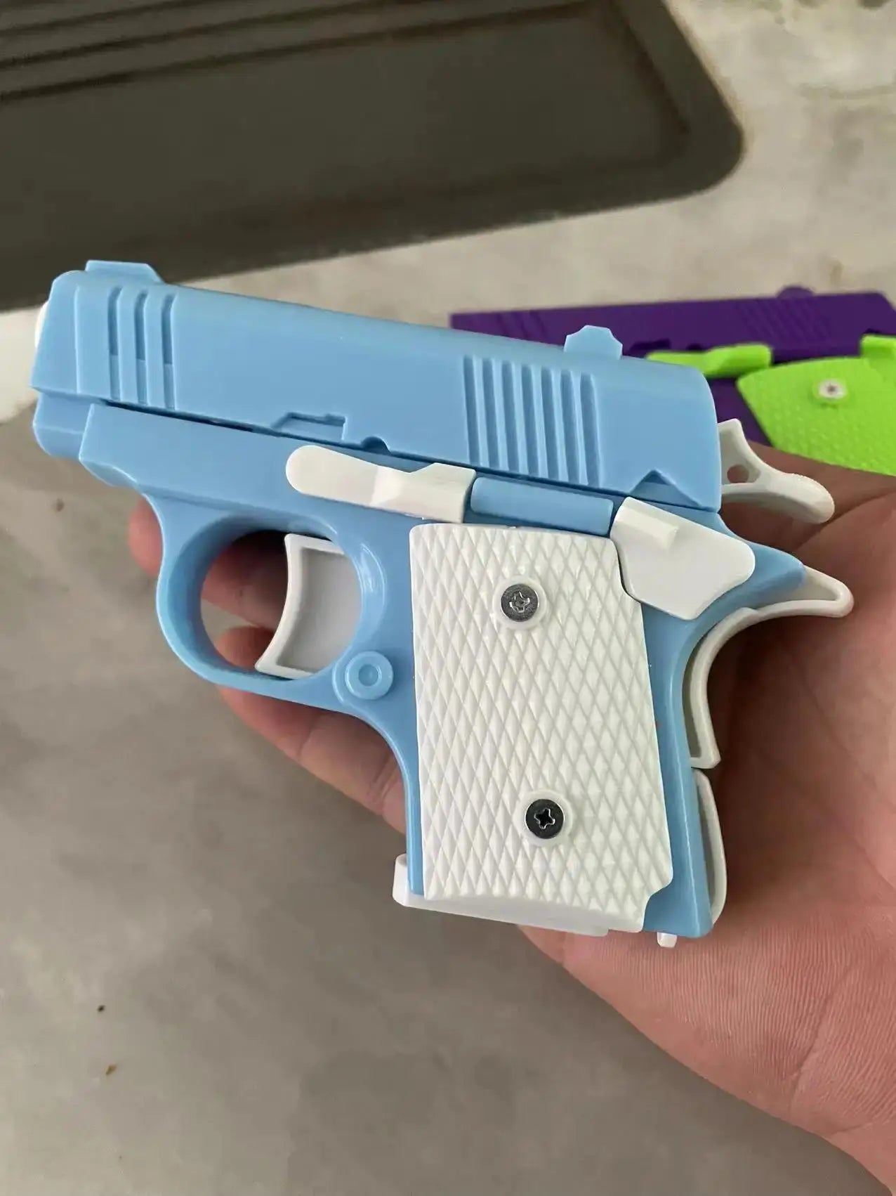 1PC Kids 3D Mini Model Gun 1911 Pistols Hand Toy Pistols For Boys Kids Toy Bullets No Fire Rubber Band Launcher Collection Gifts