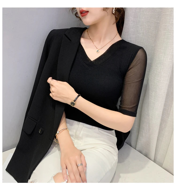 Women's Slim Fit V-Ne T-irt Me Inner Wear Top Spring Autumn Season Faionable Base irt Breathable Wear Resistant