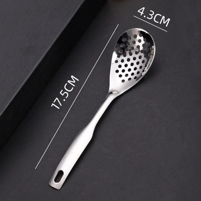 1PCS Stainless Steel Kitchen Spoon With Holes Cuisine Caviar Builder Roe Sauce Strainer Spoon Durable Kitchen Cooking Gadgets